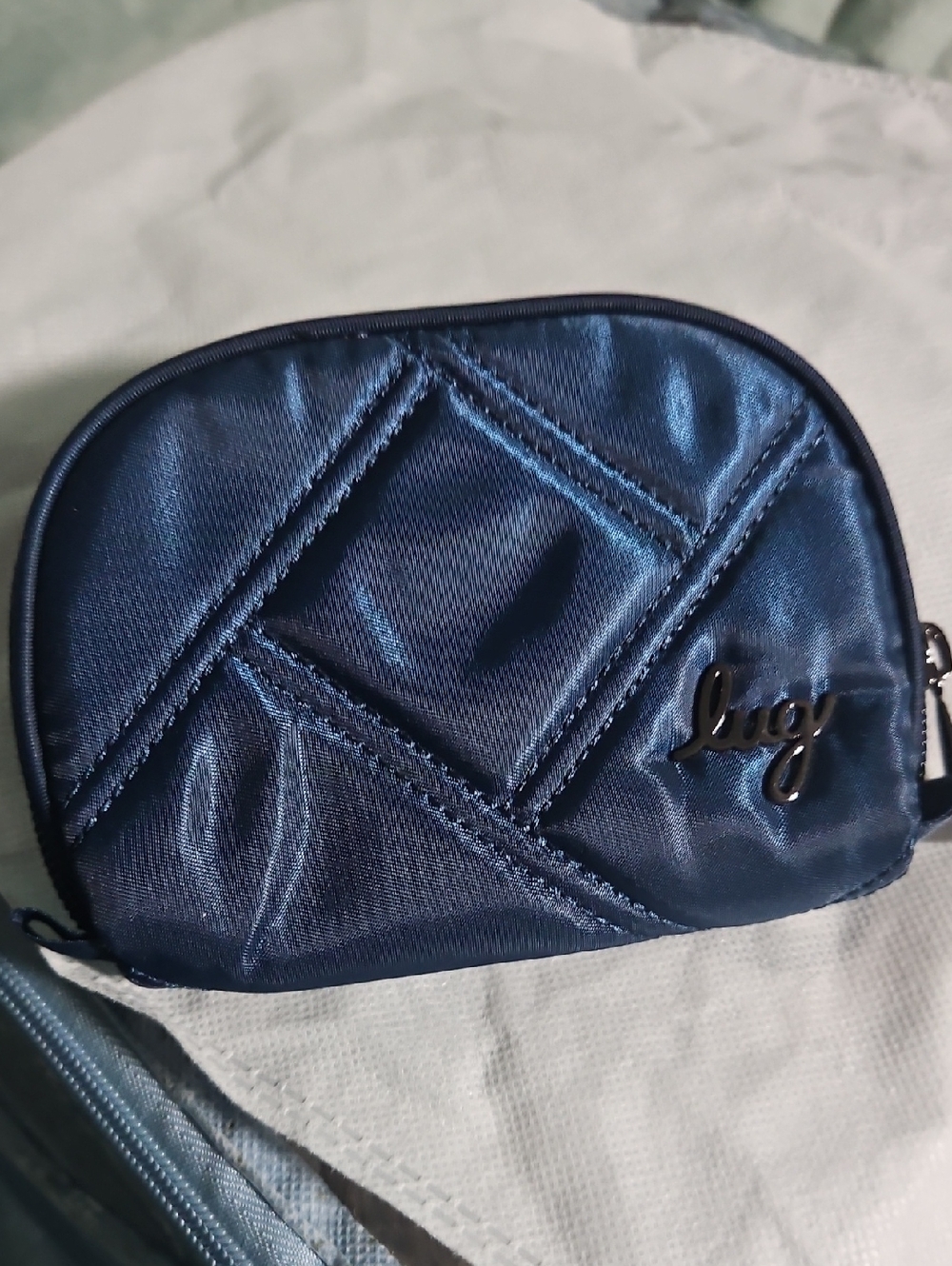 lug Quilted Navy Cosmetic Pouch